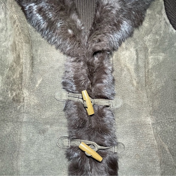 Vintage Suede Rabbit Brown Sweater Jacket - Picture 5 of 7